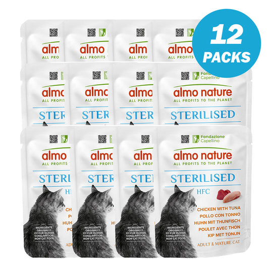 Almo Nature Sterilised with Chicken and Tuna Wet food 50 g - Pack of 12