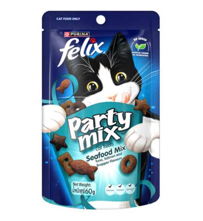 Purina Felix Party Mix Seafood Mix Cat Treats 60g