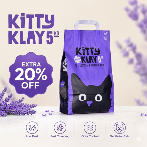 Kitty Klay Bentonite Clumping Cat Litter - Lavender 5Kg