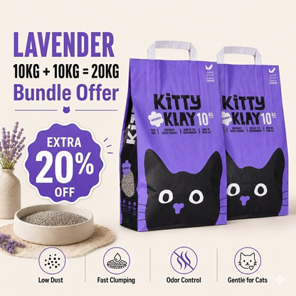 Kitty Klay Bentonite Clumping Cat Litter - Lavender 10Kg
