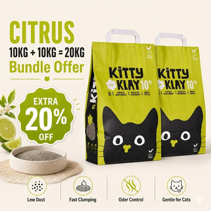 Kitty Klay Bentonite Clumping Cat Litter - Citrus 10Kg