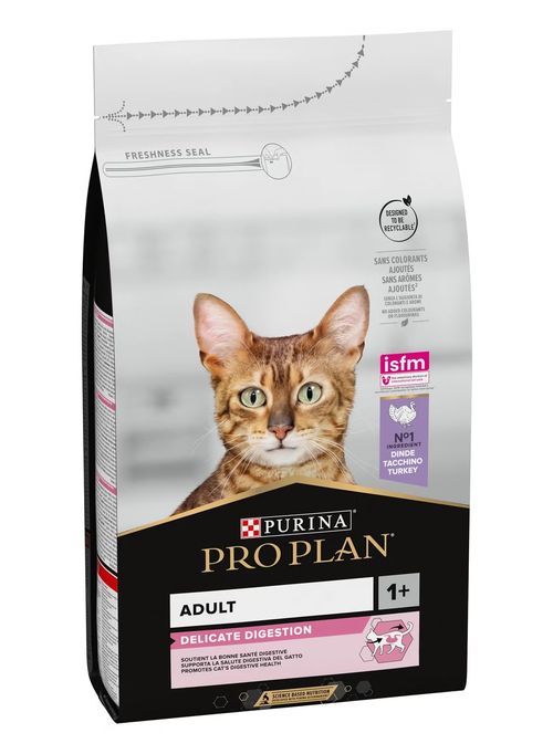 Pro Plan Adult Delicate Digestion, Dry Cat Food with Turkey, 1.5 kg