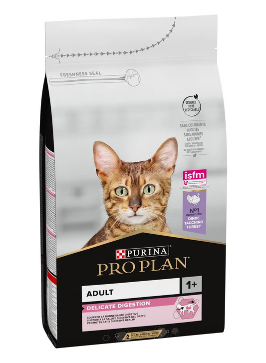 Pro Plan Adult Delicate Digestion, Dry Cat Food with Turkey, 1.5 kg