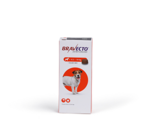 Bravecto Chewable for Small Dogs 4.5 - 10 kg Tablet 250mg