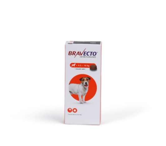 Bravecto Chewable for Small Dogs 4.5 - 10 kg Tablet 250mg