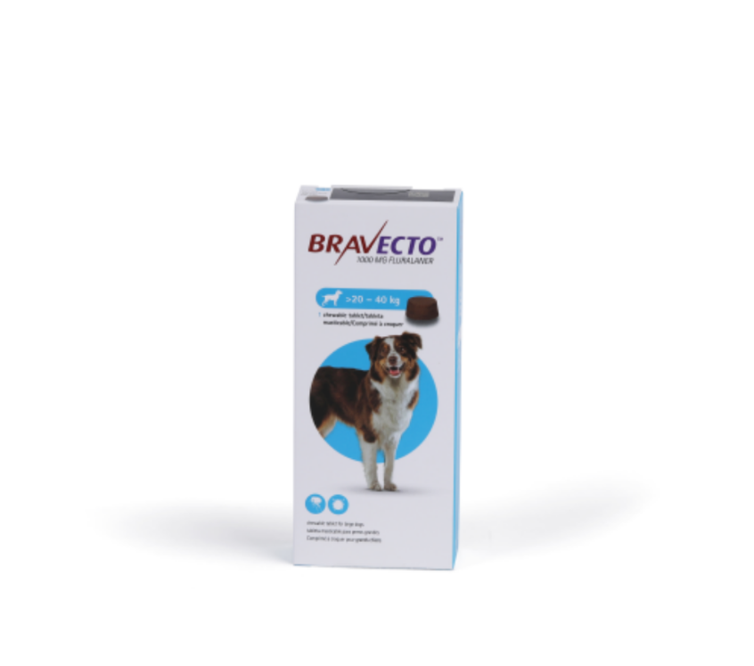 Bravecto Chewable for Large Dogs 20 - 40 kg Tablet 1000mg