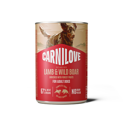 Carnilove Lamb & Wild Boar for Adult Dogs (Wet Food Cans) 400g