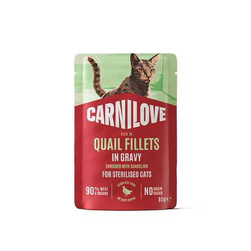 Carnilove Quail enriched with Dandelion for Sterilized Cats Wet Food Pouches - 85g