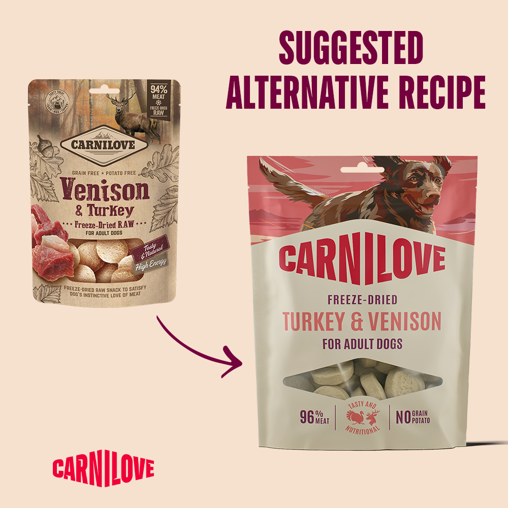 Carnilove Freeze-Dried Raw Snacks Venison & Turkey 60g