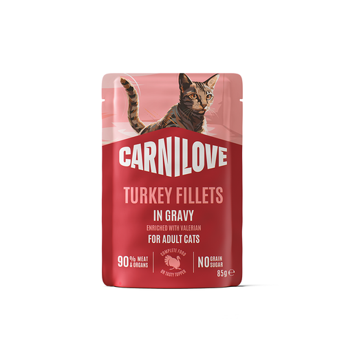 Carnilove Turkey enriched with Valerian Root for Adult Cats (Wet Food Pouches) - 85g