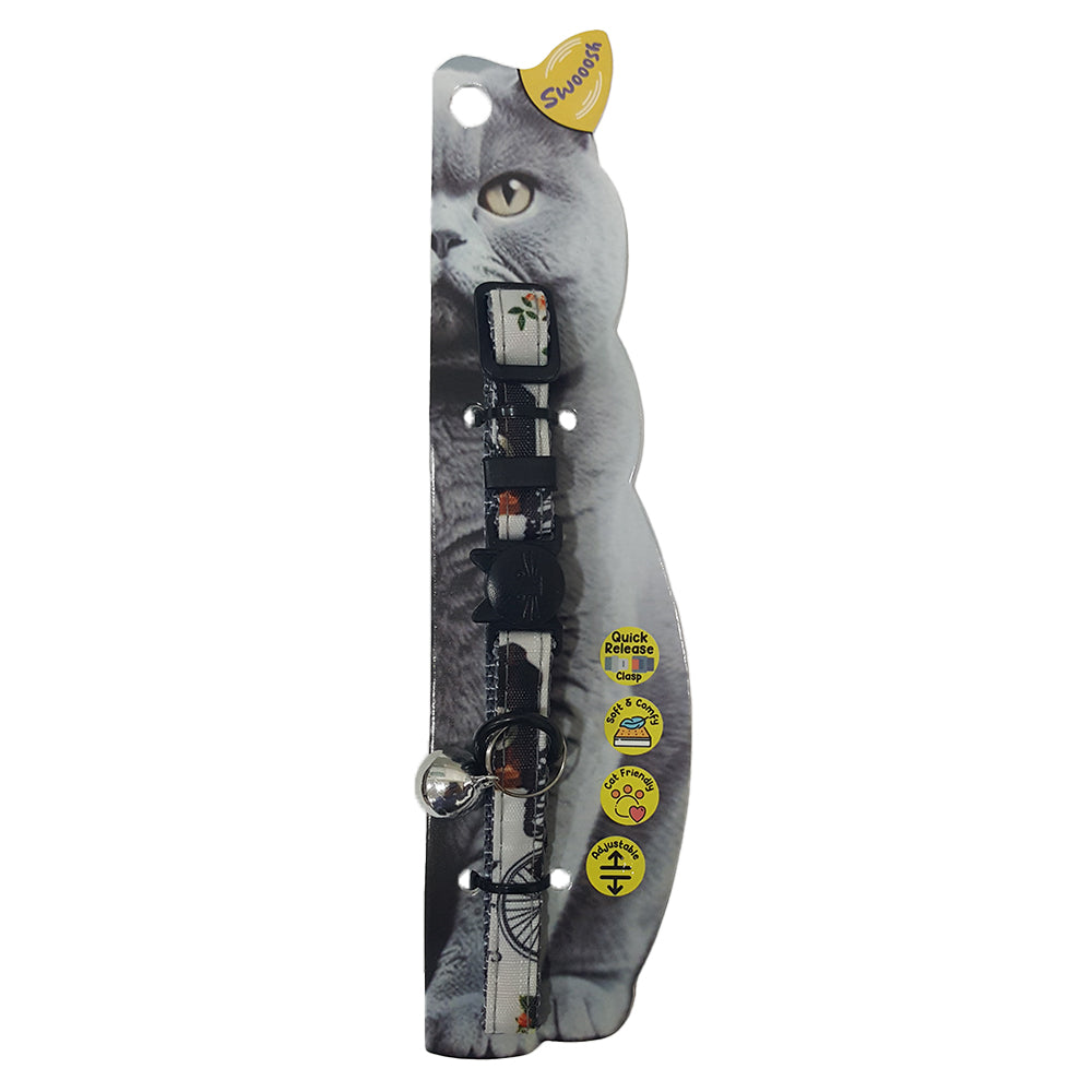 Swooosh Sightseeing fashion safe collar C-10mm 18/28cm colorful white