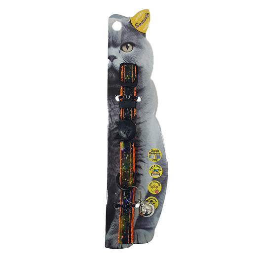 Swooosh Starry Sky cat safe collar C-10mm 18/28cm orange