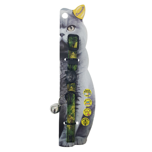 Swooosh Only Green green cat safe collar C-10mm 18/28cm army green