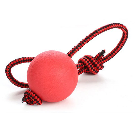 Rubz Rubber Ball with Rope Medium - Dia 6cm