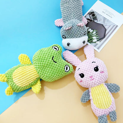 Plush Pet Squeakz Zebby/Bunny/Froggy Dog Toy - 25 x 15cm