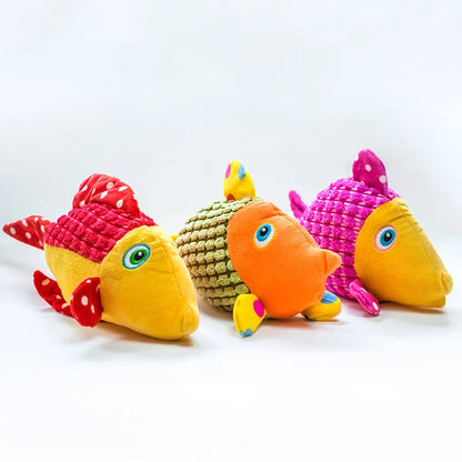 Plush Pet Fish Dog Toy - 21 x 2.5cm