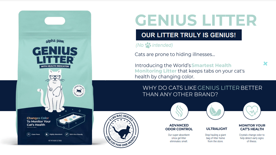 Alpha Paw Genius Litter with Health Indicator 2.7Kg-4L