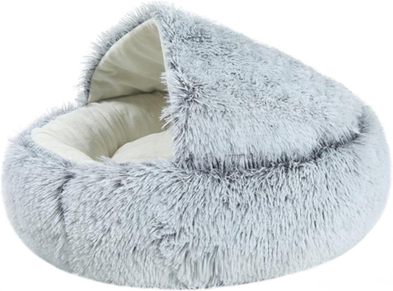 Grizzly Snuggle Cat Bed  Grey - 50cm