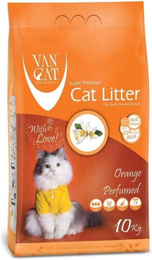 Van Cat White Clumping Bentonite Cat Litter Orange 10Kg