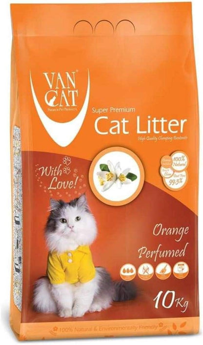 Van Cat White Clumping Bentonite Cat Litter Orange 10Kg