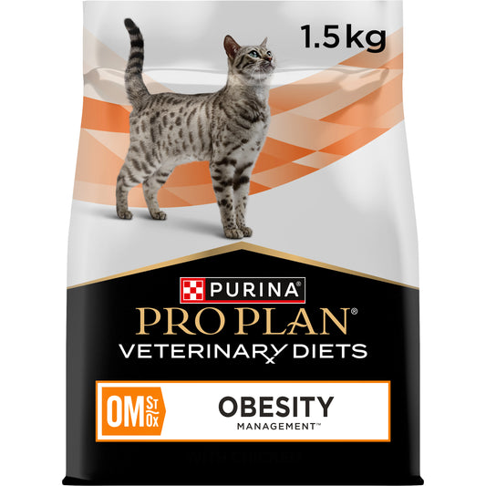 Purina Pro Plan Veterinary Diets OM St/Ox Obesity Management with Chicken Dry Cat Food 1.5kg