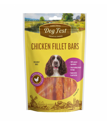 Dog Fest Farm Fresh Chicken Fillet Bar Treats - 90g