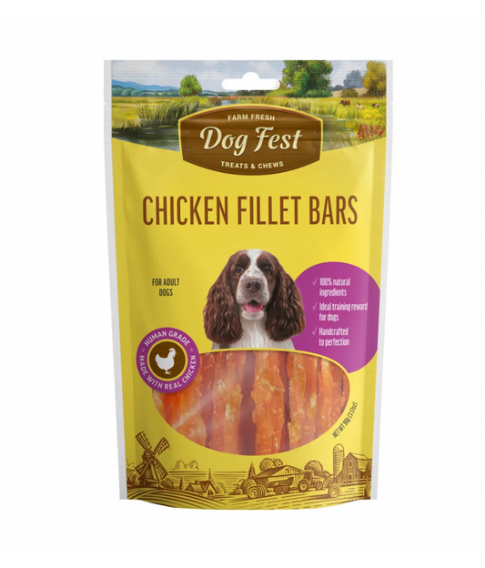 Dog Fest Farm Fresh Chicken Fillet Bar Treats - 90g
