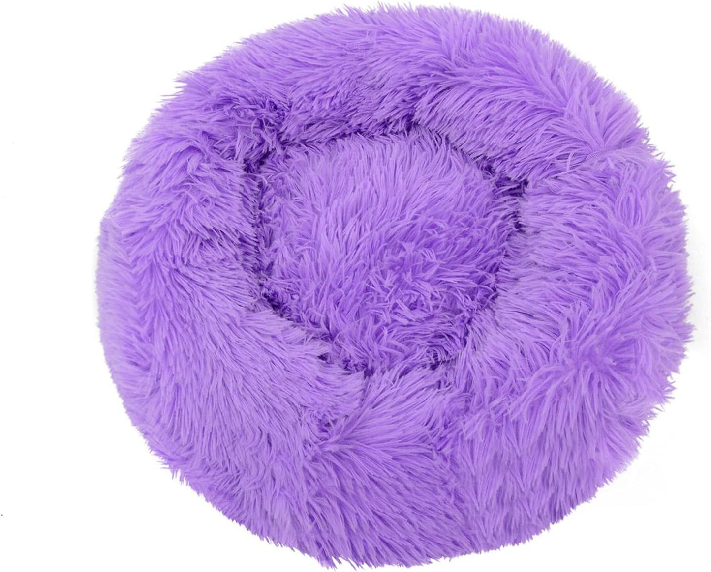 Grizzly Velor Round Plush Purple Dog Bed Small - 50 x 15cm