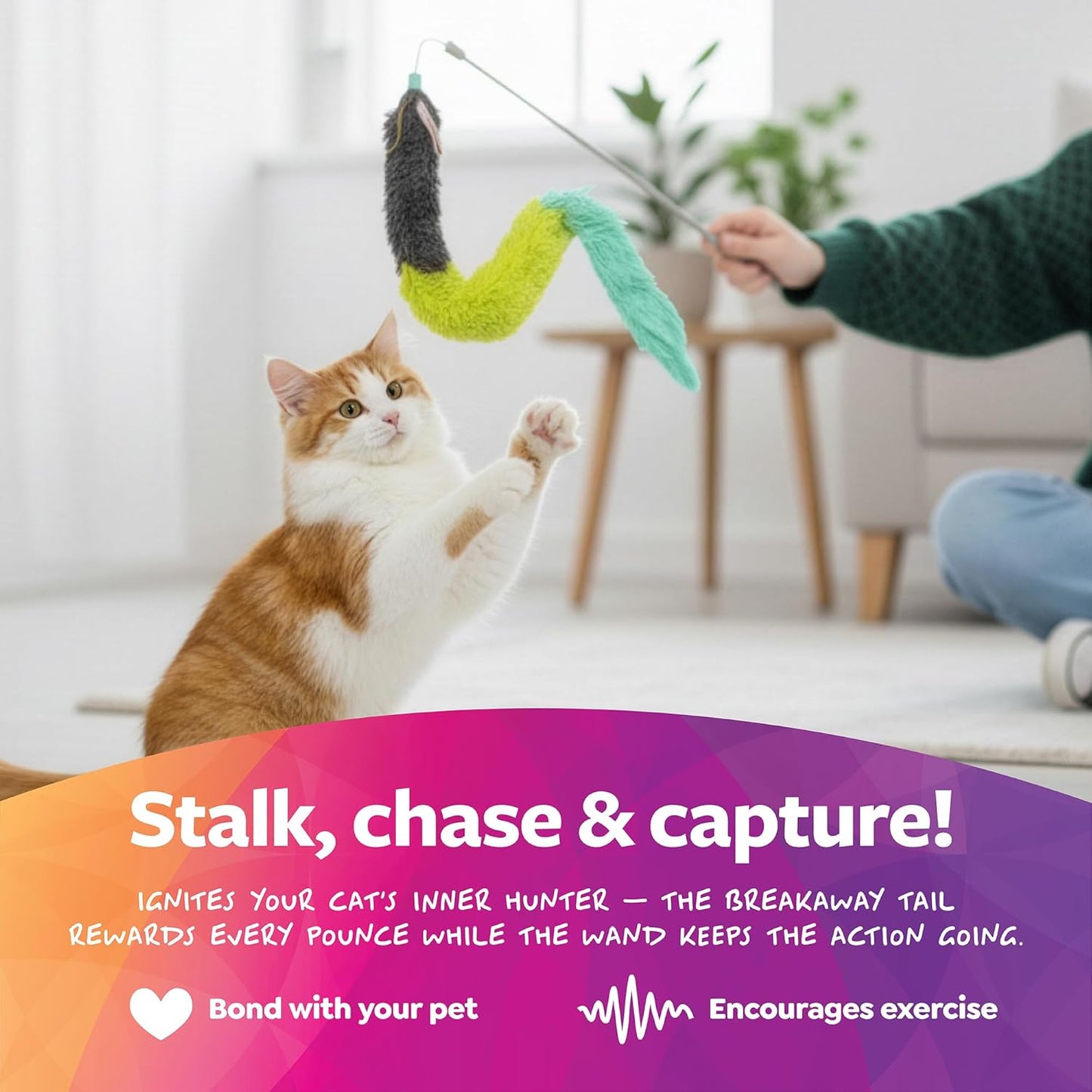 SmartyKat Crazy Catch Crinkle and Catnip Wand Cat Toy