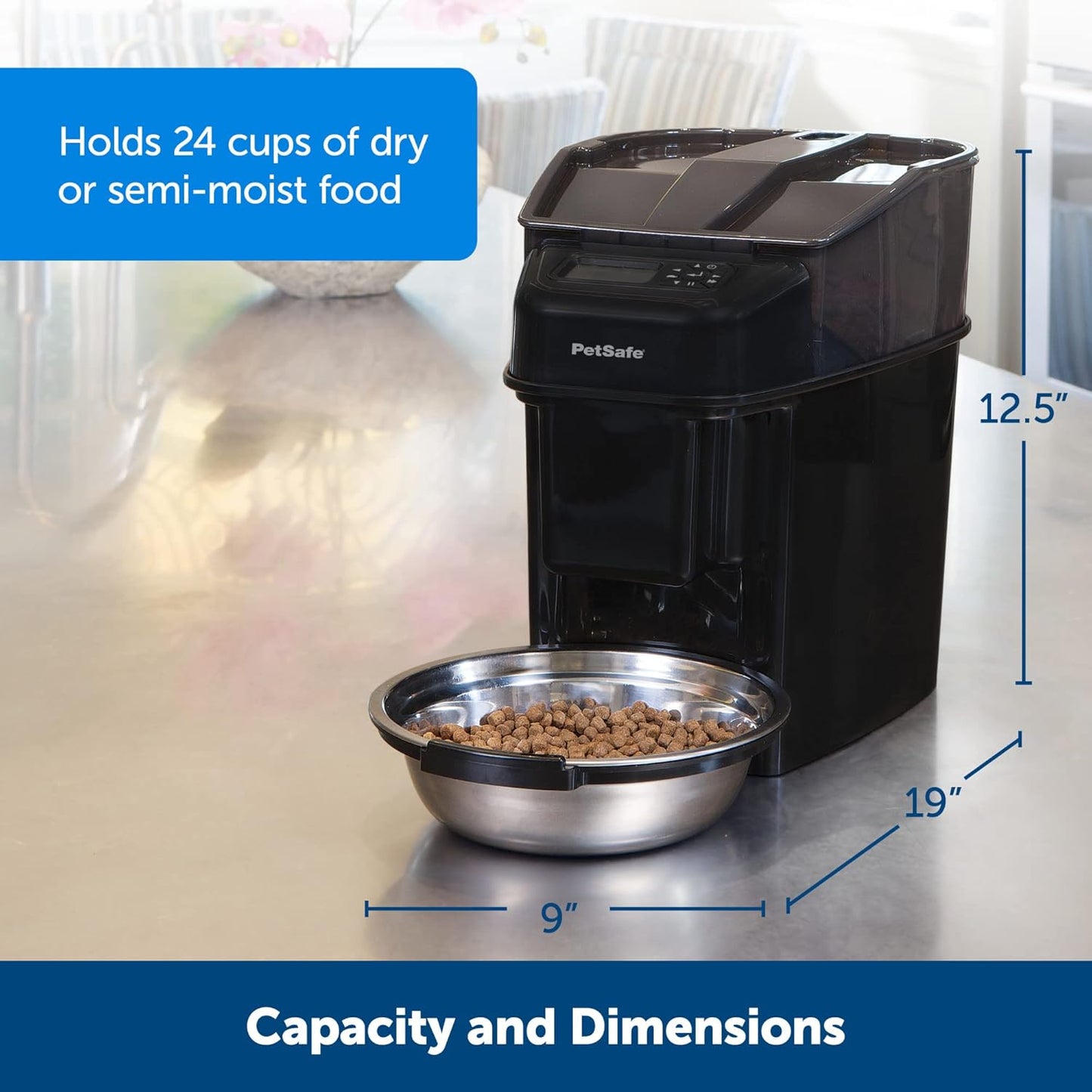 PetSafe Healthy Simple Feed Programmable Digital Pet Feeder – 24-Meal Automatic Cat & Dog Food Dispenser UAE