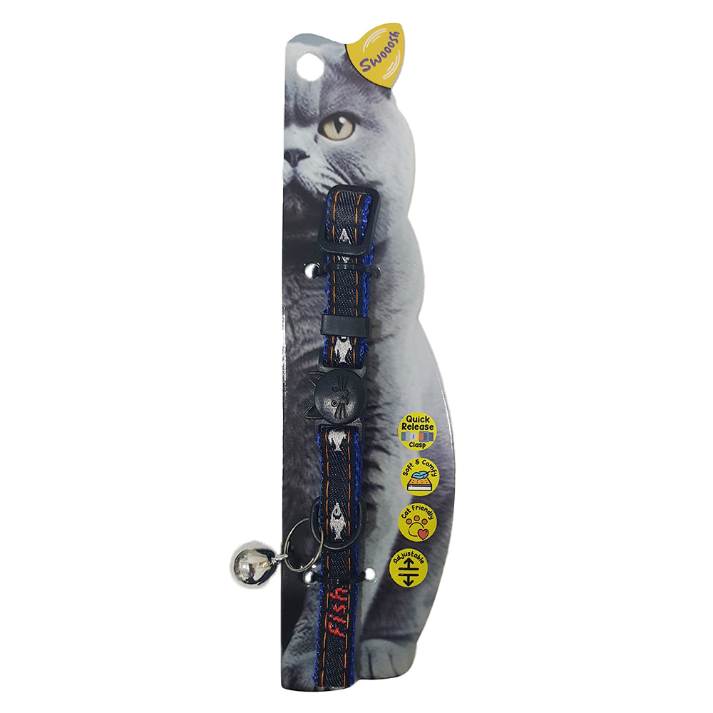 Swooosh Samach In Jeans nylon safe collar C-10mm 18/28cm blue