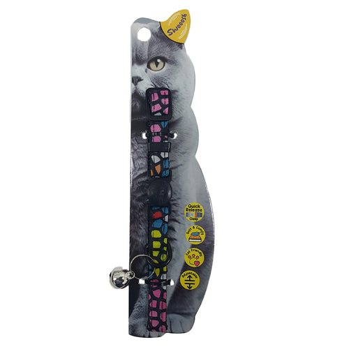 Swooosh Gleaming Stones nylon safe collar C-10mm 18/28cm black