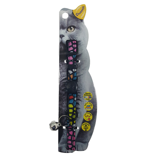 Swooosh Gleaming Stones nylon safe collar C-10mm 18/28cm black
