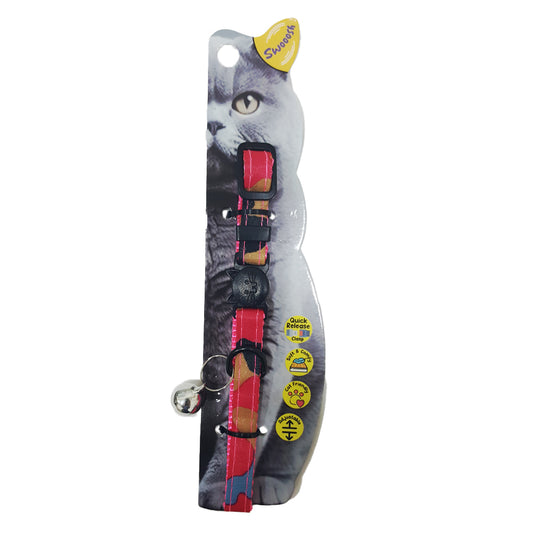 Swooosh Cat in Uniform nylon safe collar C-10mm 18/28cm pink