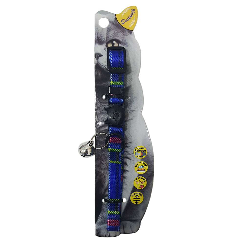 Swooosh Cat in Britain nylon safe collar C-10mm 18/28cm blue