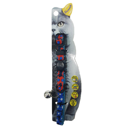 Swooosh Leafy Cats safe collar C-10mm 18/28cm blue