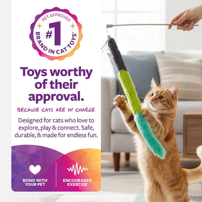 SmartyKat Crazy Catch Crinkle and Catnip Wand Cat Toy