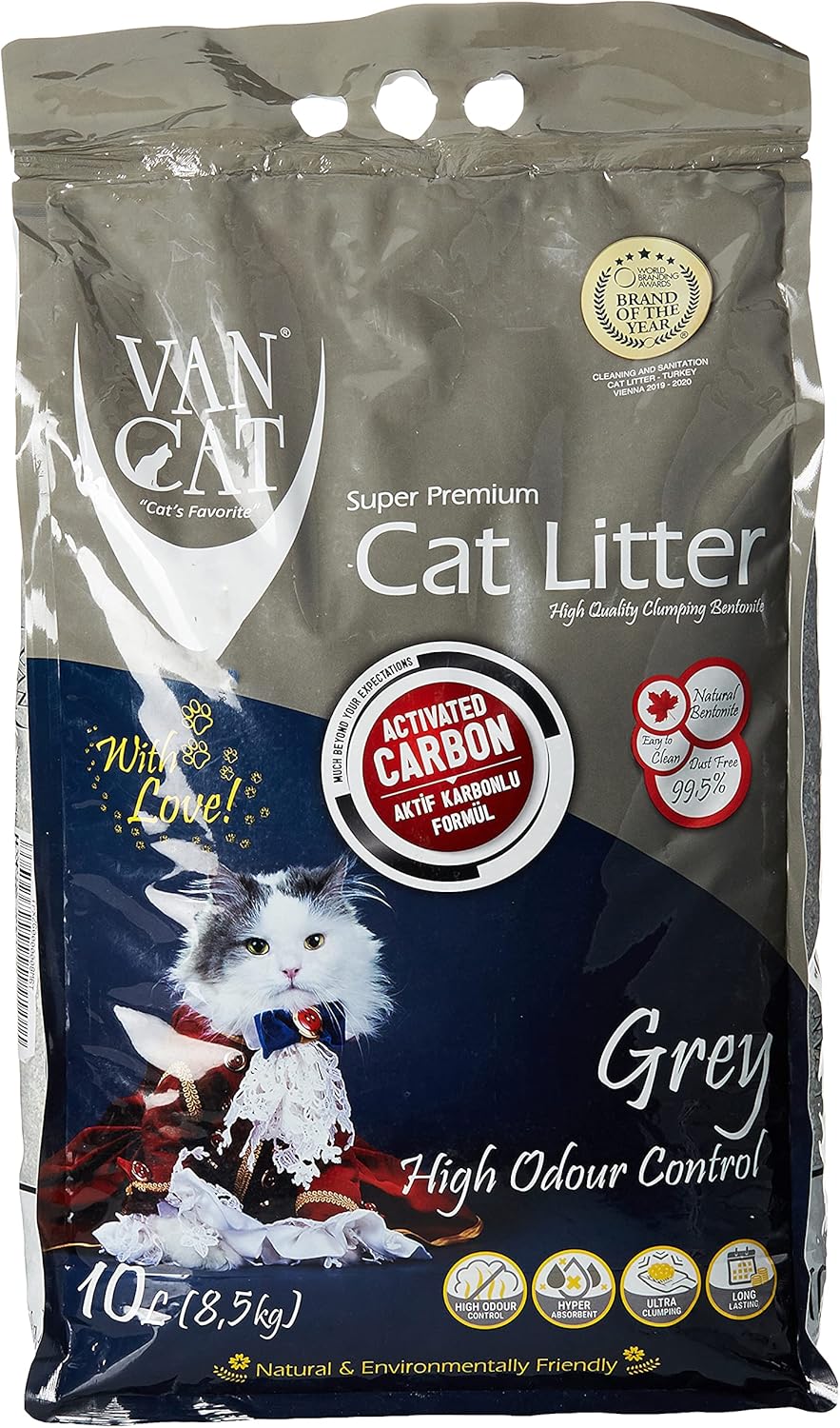 Van Cat White Clumping Bentonite Cat Litter Grey 10Kg