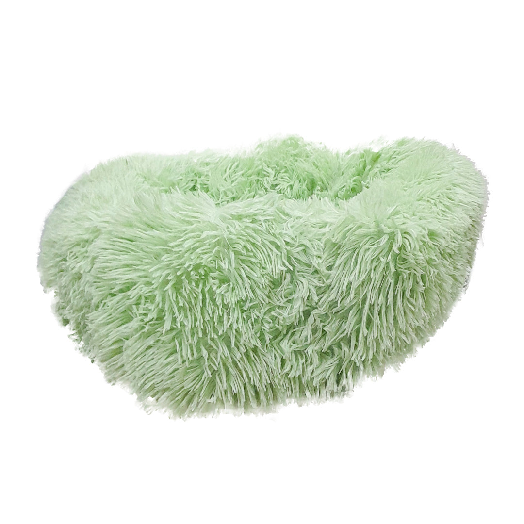 Grizzly Velor Round Plush Green Dog Bed Small - 50 x 15cm