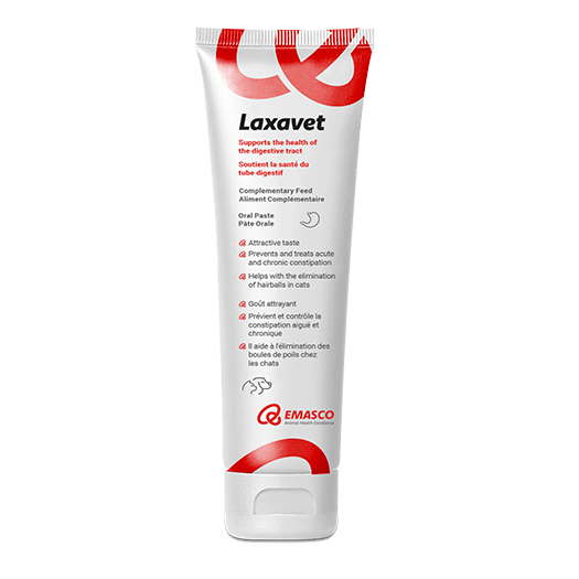 Laxavet tube with Emasco logo on a white background