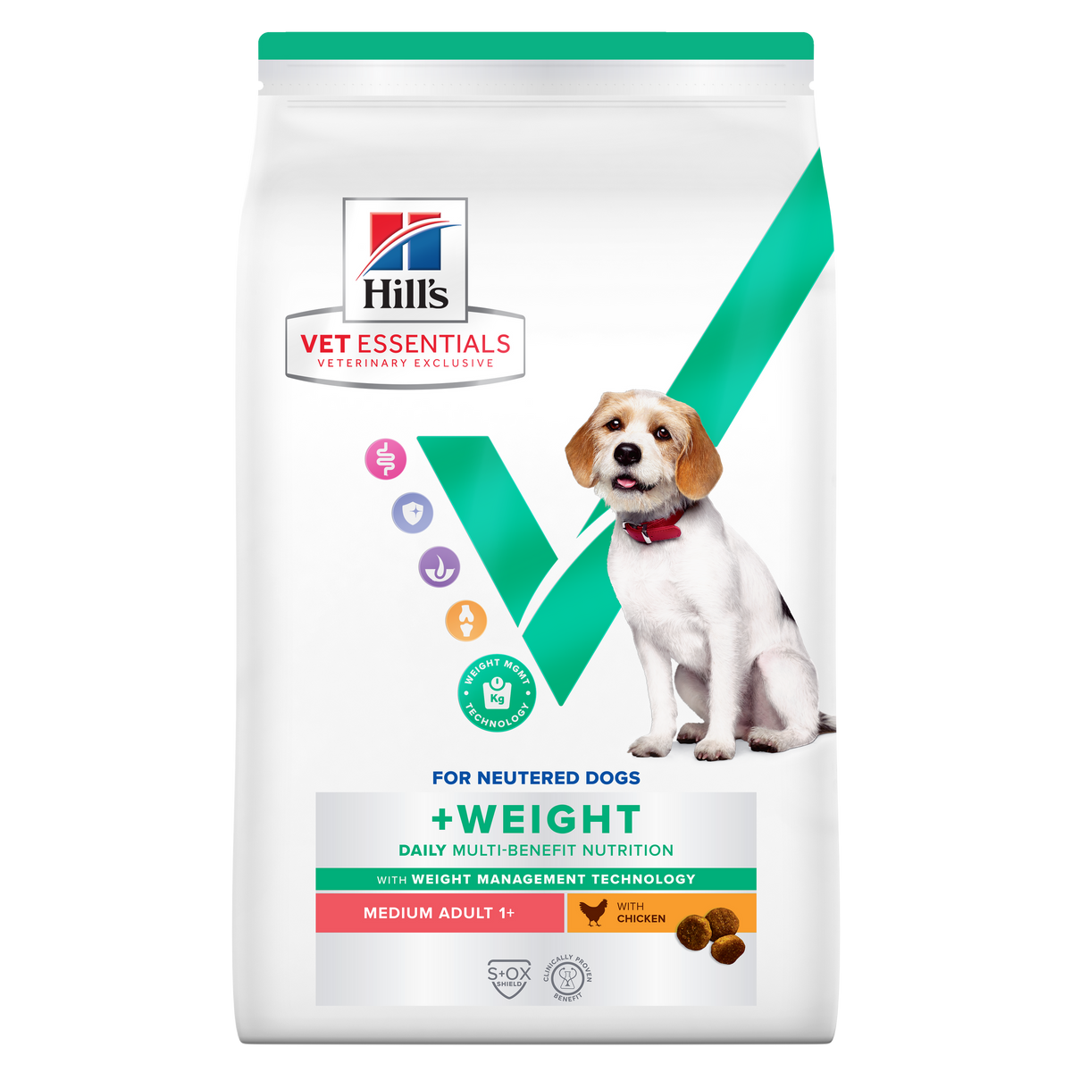 Hill's Vet Essentials Multi-Benefit + Weight Adult Medium Dry Dog Food With Chicken 10kg