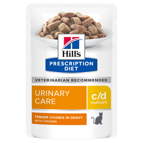Hill’s Prescription Diet c/d Multicare Urinary Care Wet Cat Food with Chicken Pouches (12x85g)