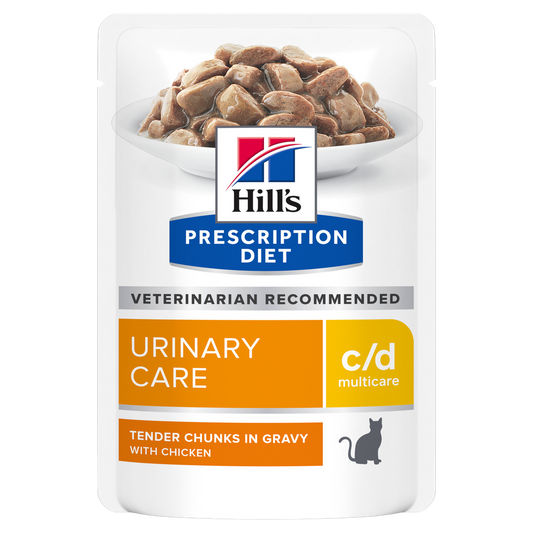 Hill’s Prescription Diet c/d Multicare Urinary Care Wet Cat Food with Chicken Pouches (12x85g)