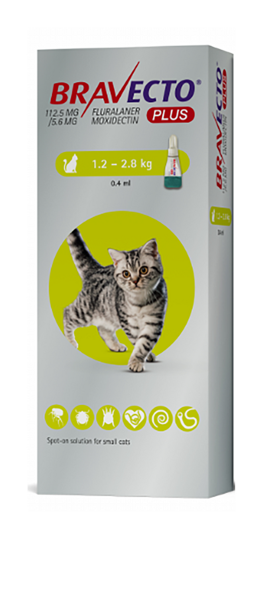 Bravecto Plus 112.5 mg / 5.6 mg for Small Cats