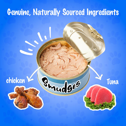 Smudges Adult Cat Chicken Flakes Tuna In Soft Jelly 80g