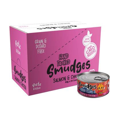 Smudges Kitten Salmon Pate Mixed with Shredded Chicken 60g