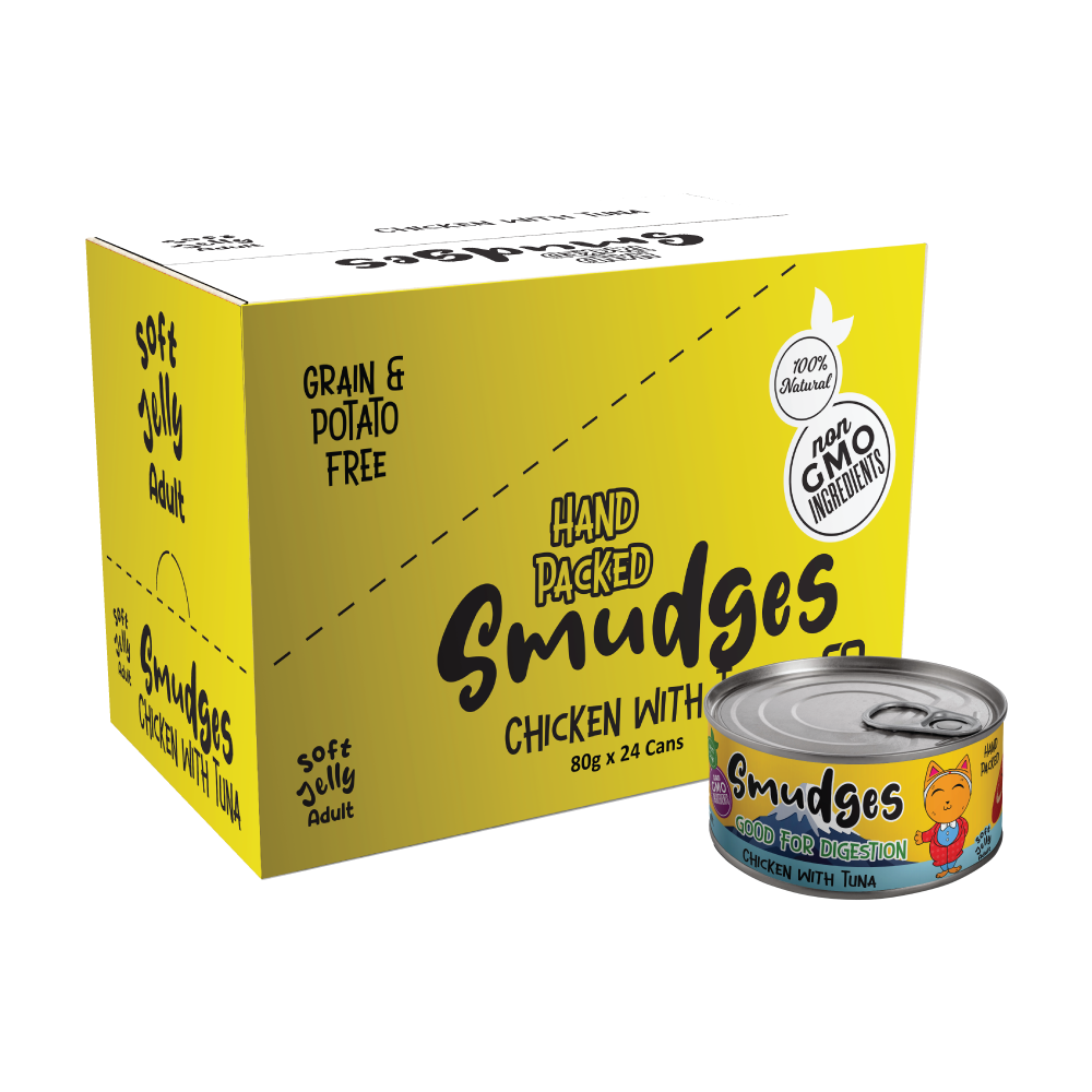 Smudges Adult Cat Chicken Flakes Tuna In Soft Jelly 80g