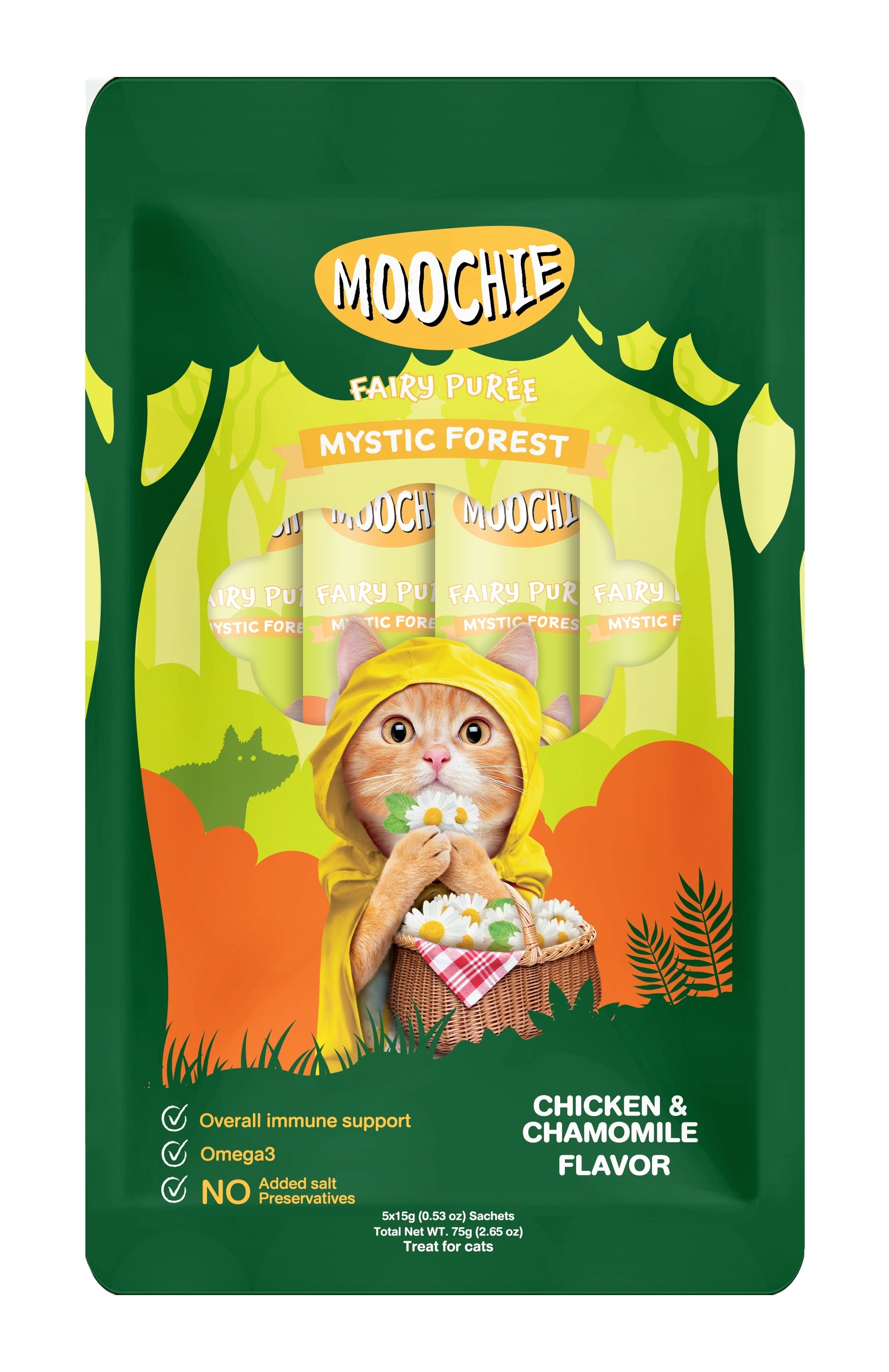 Moochie Mystic Forest Chicken & Chamomile Flavor 5x15g Pouch