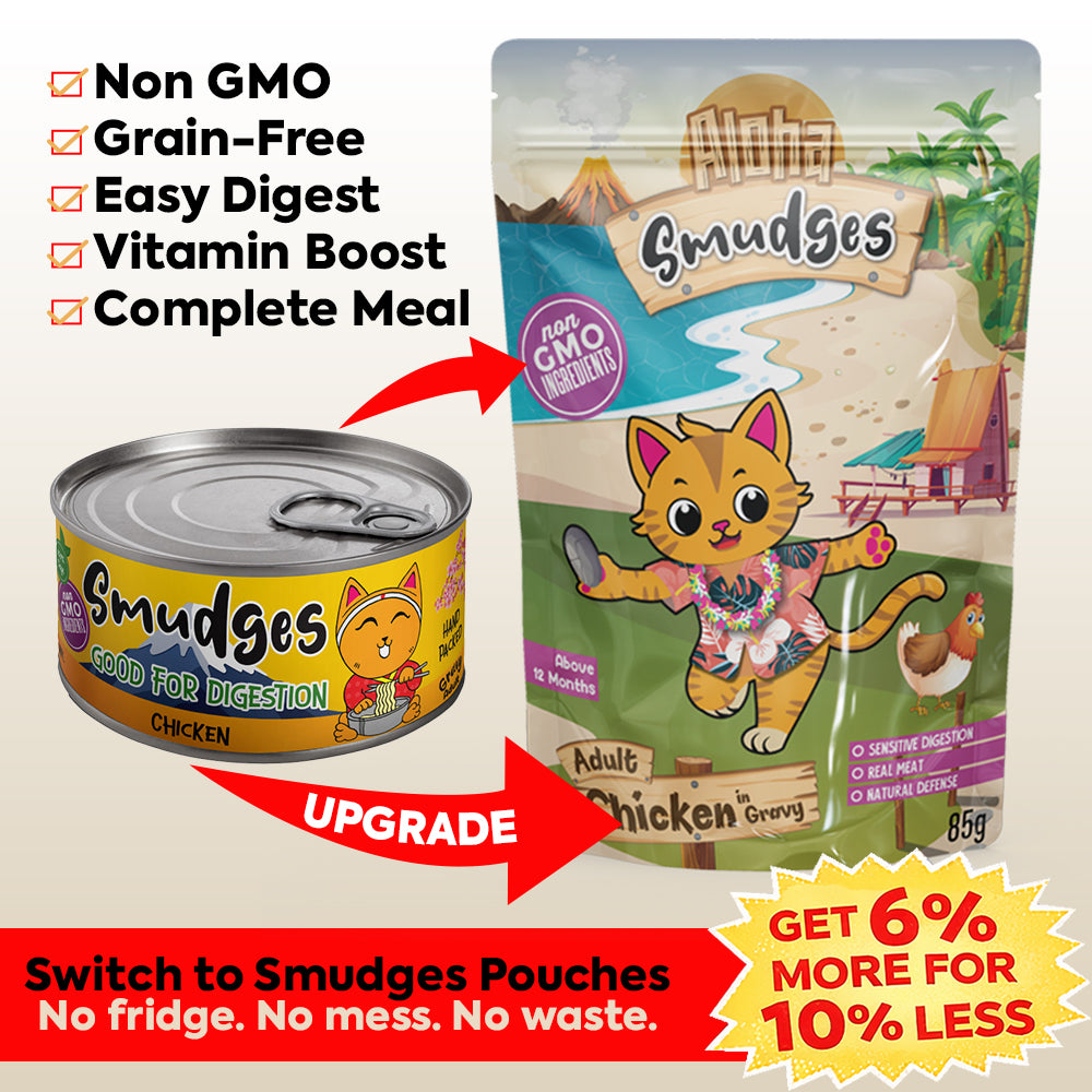 Aloha Smudges Chicken Adult Cat wet food in Gravy 85g Pouch