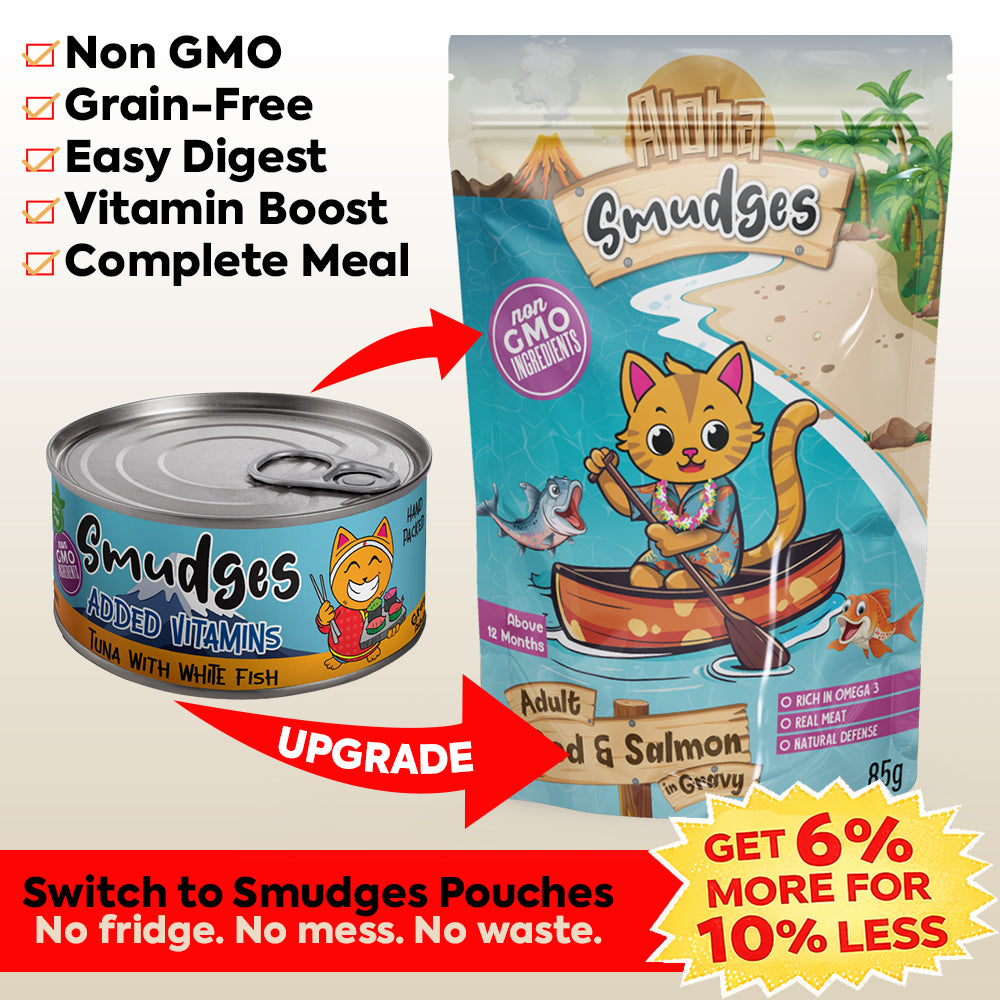 Aloha Smudges Cod & Salmon Adult Cat wet food in Gravy 85g Pouch